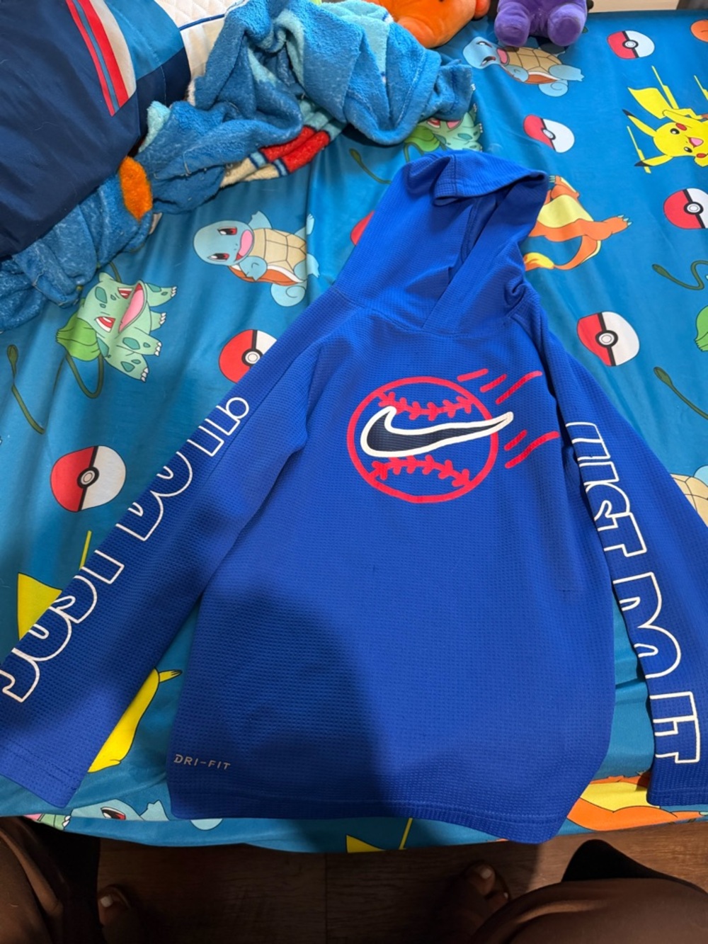Nike Blue Hoodie with Red & White Baseball Logo